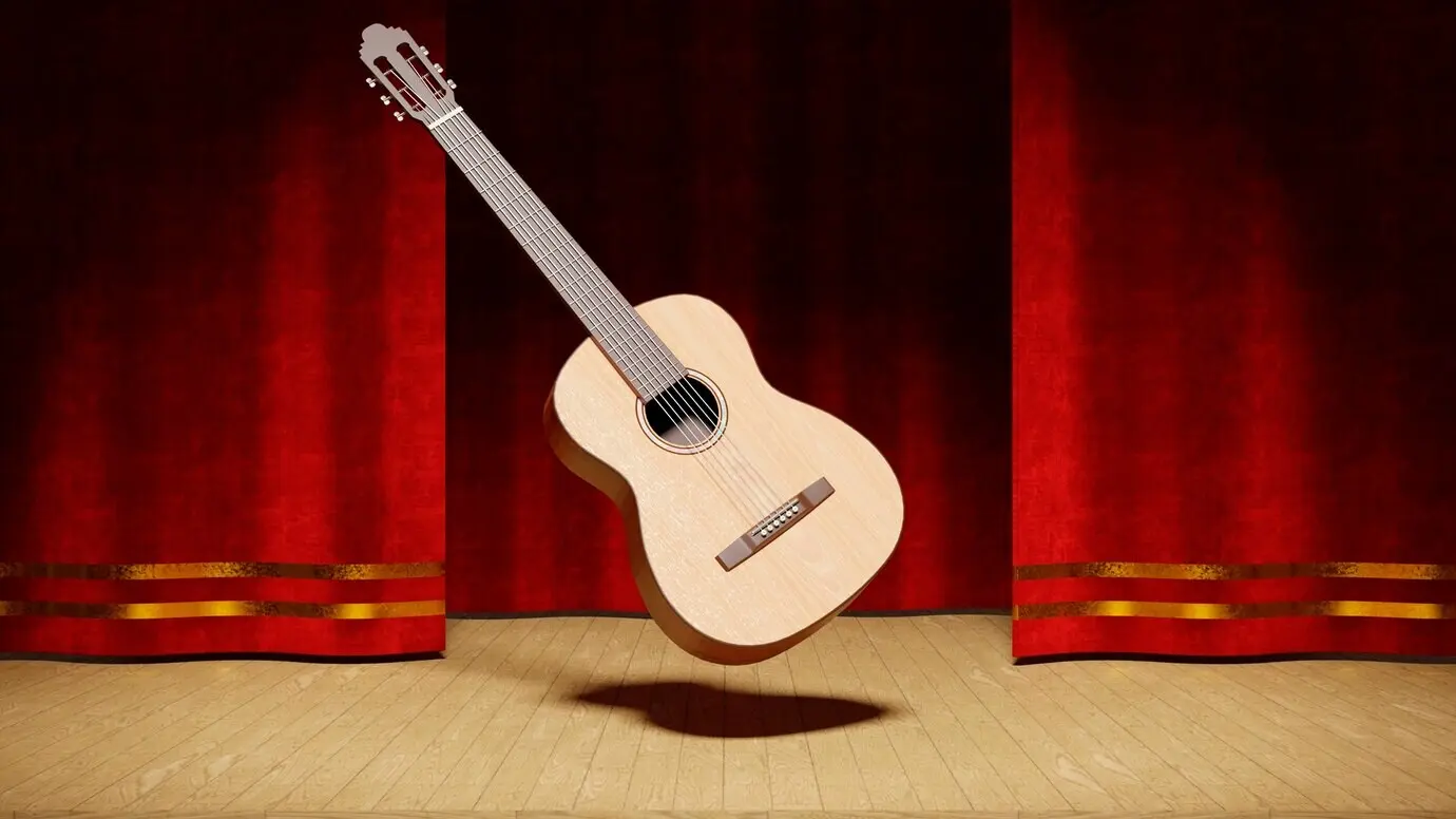 Dreidimensionales Rendering eines Musikinstruments